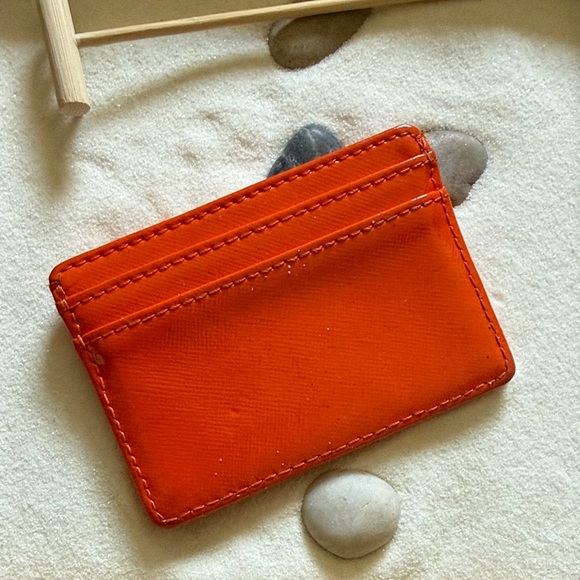 Tory Burch Vibrant Orange Card Case - Picture 2 of 2